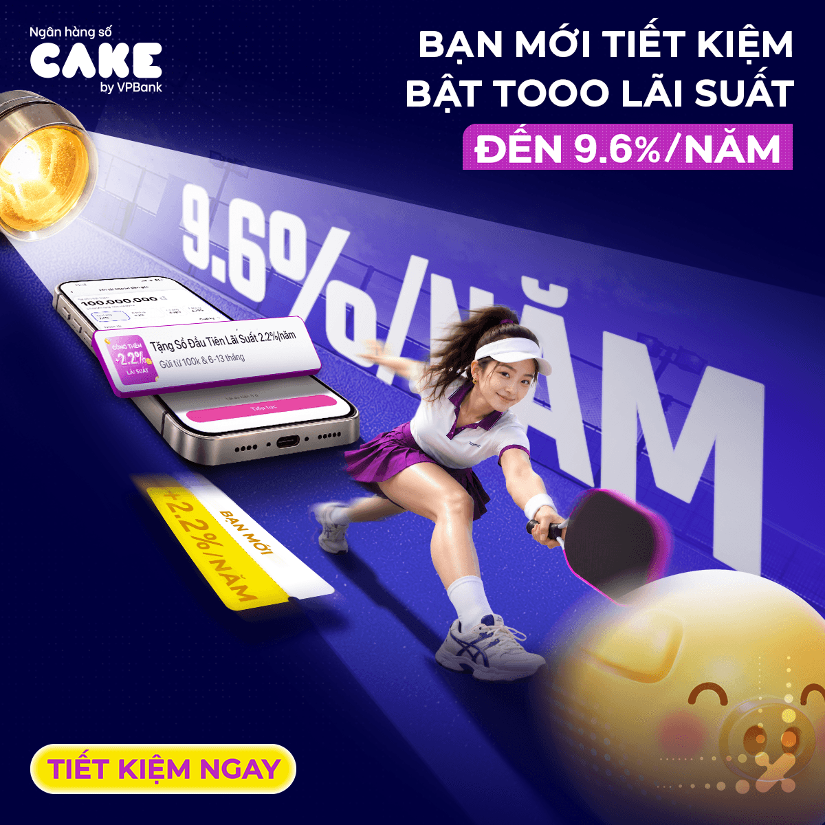 Tháng 09 & 10 - Bạn mới tiết kiệm, tặng thêm lãi suất +2.2%/năm
