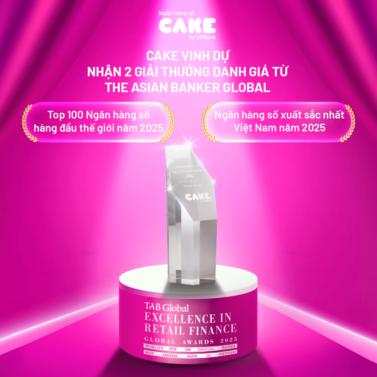 Ngân hàng số Cake lập “cú đúp” giải thưởng ngân hàng toàn cầu danh giá