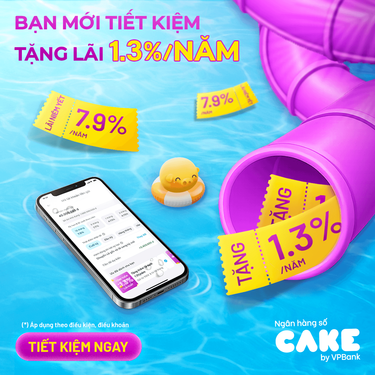 Tháng 4/2026 – Bạn mới tiết kiệm, cộng lãi 1.3%/năm