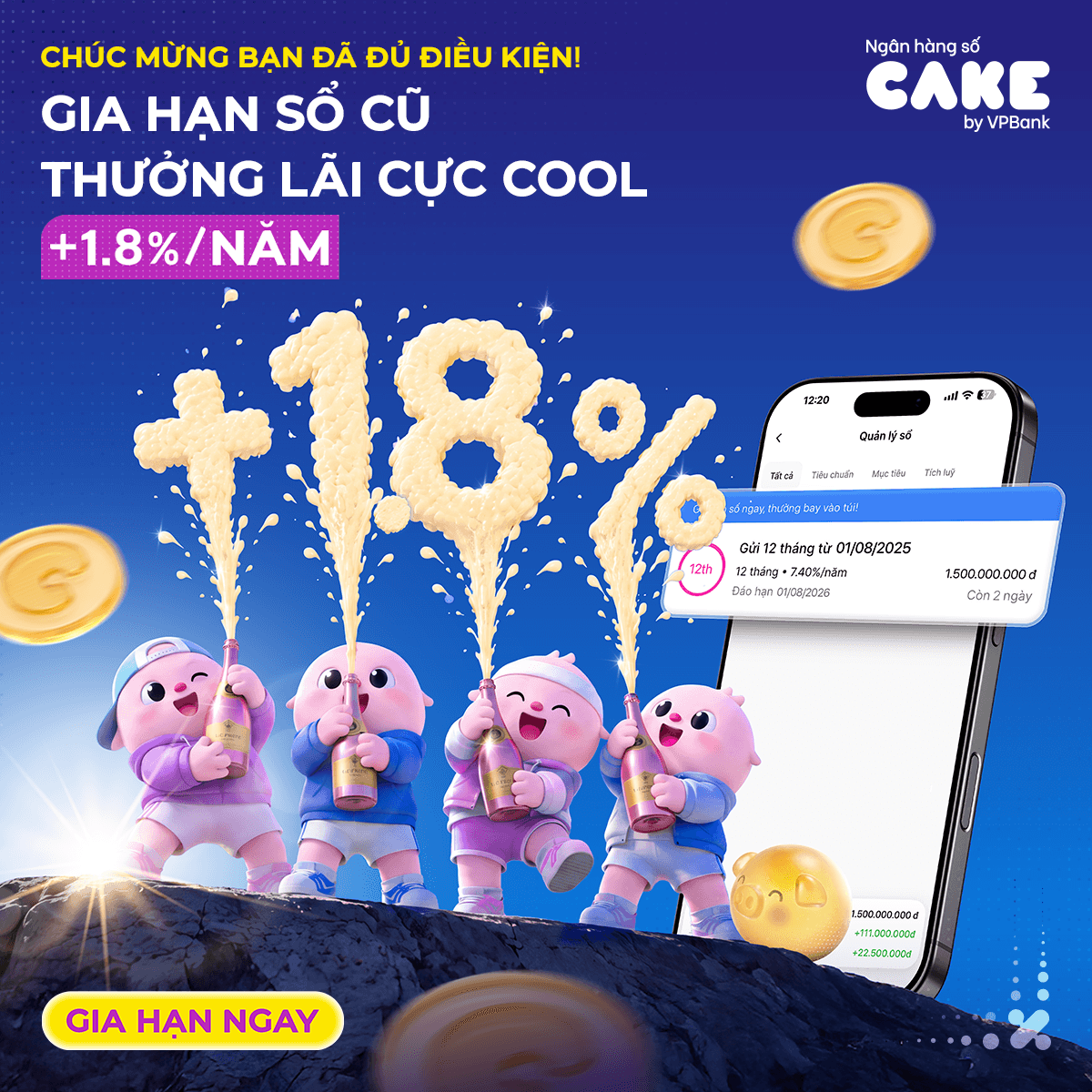 Tháng 8/2026 - Gia hạn sổ cũ, thưởng lãi cực cool