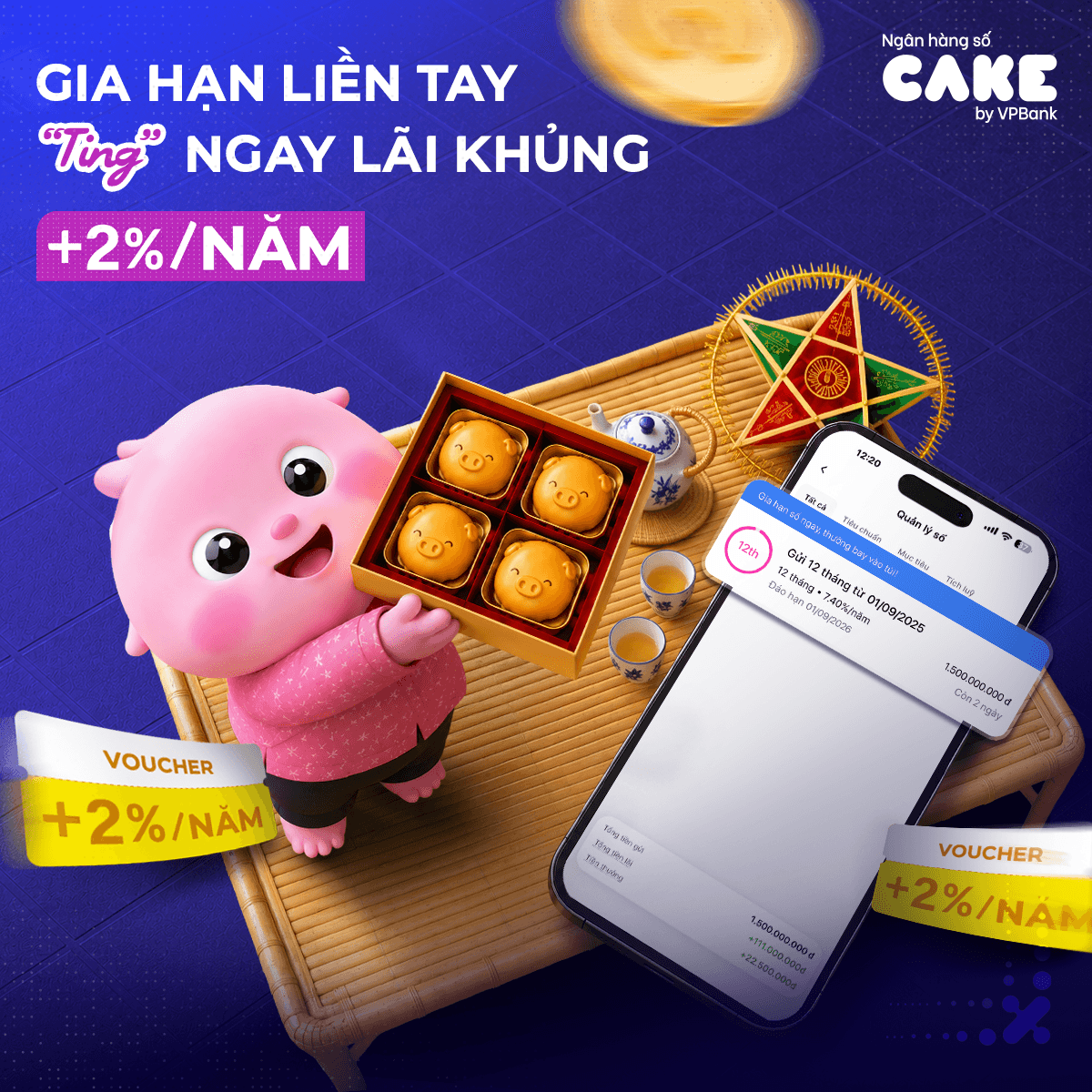 Tháng 9/2026 - Gia hạn liền tay, ting ngay lãi khủng +2%/năm