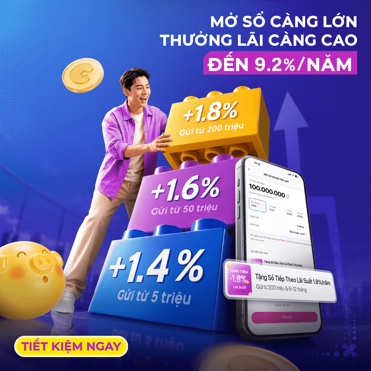 Tháng 8/2026 - Mở sổ càng lớn, thưởng lãi càng to
