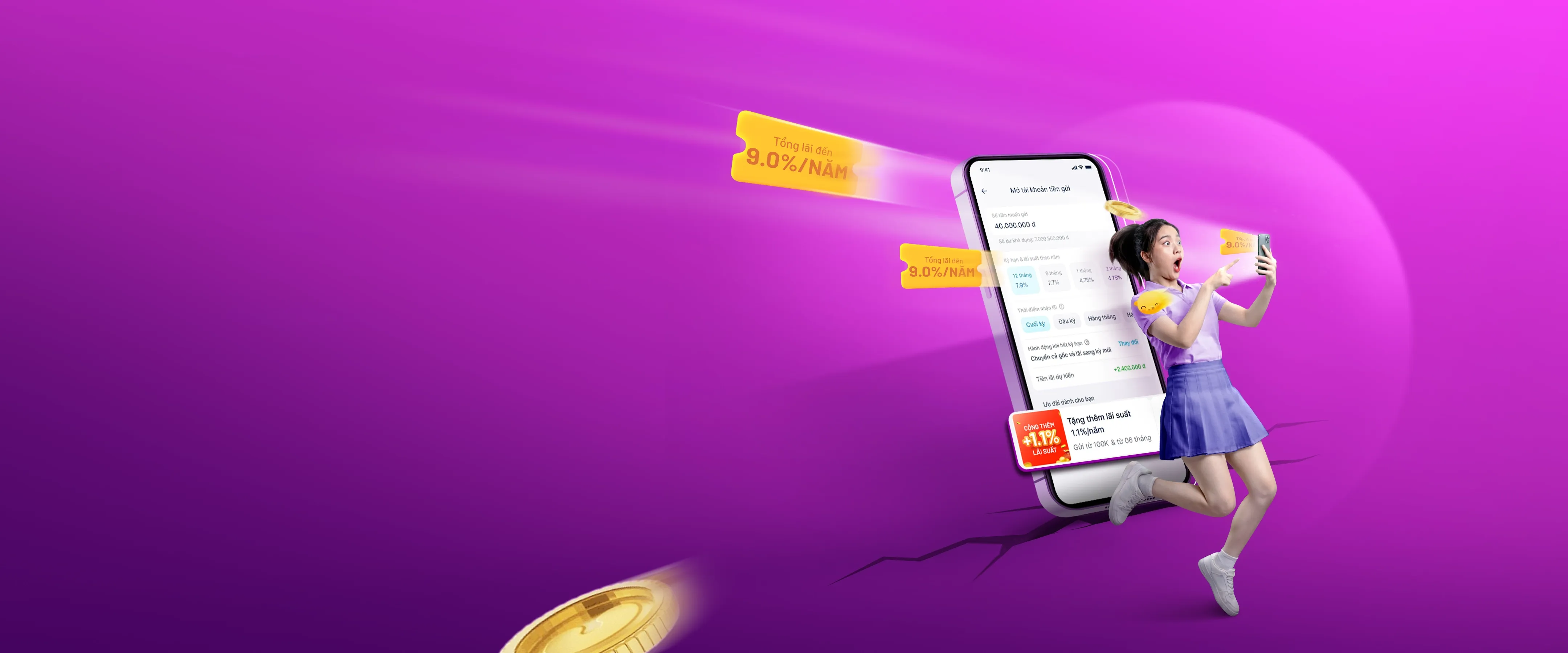 Lần đầu tiết kiệm cộng lãi +1.1%/năm-background