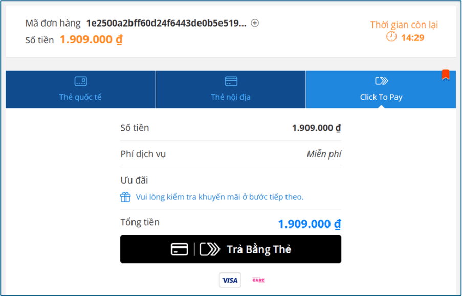 Phương thức thanh toán Click to Pay đang được nhiều trang thương mại điện tử tích hợp, giúp khách hàng mua sắm thuận tiện và an toàn hơn 