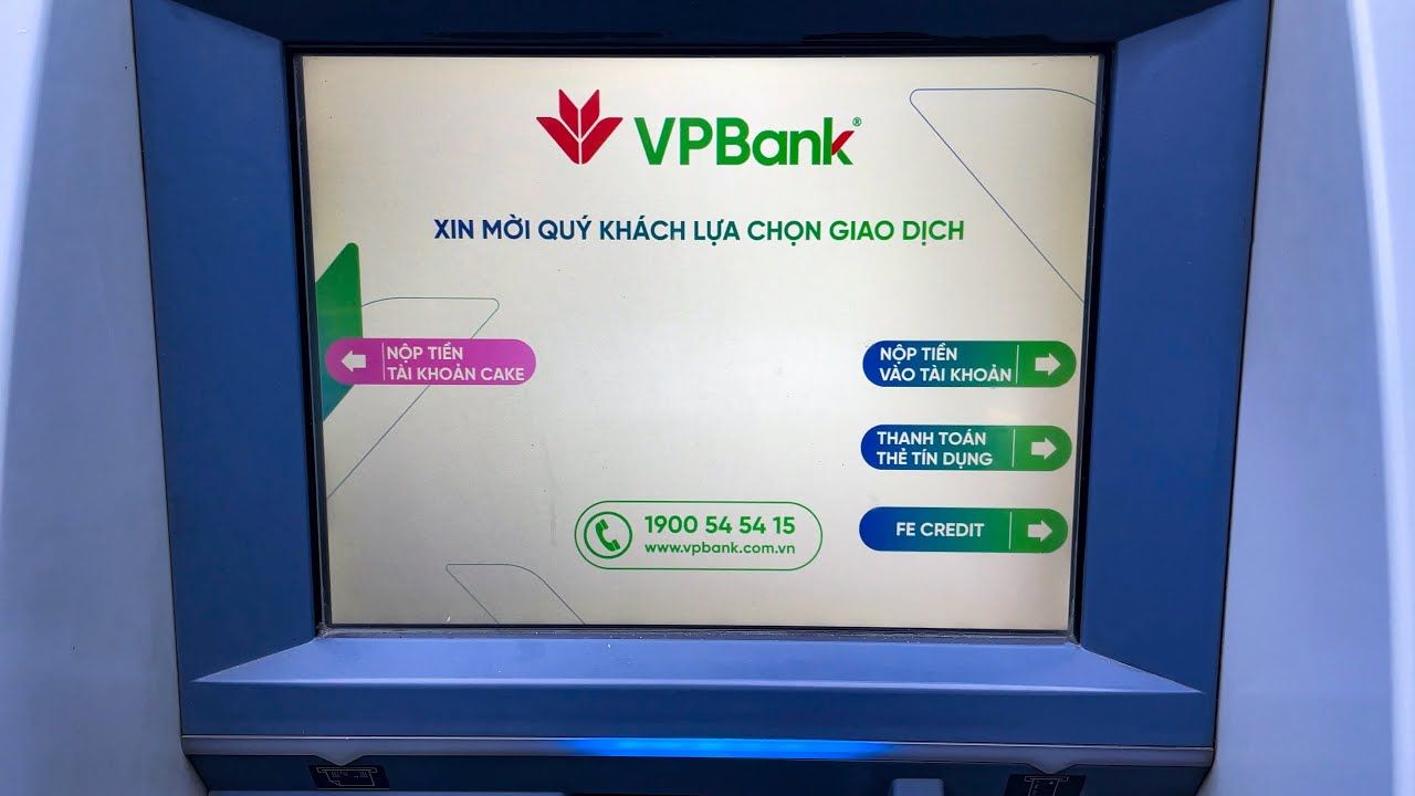 Các bước nạp tiền vào tài khoản Cake tại máy CDM VPBank rất đơn giản