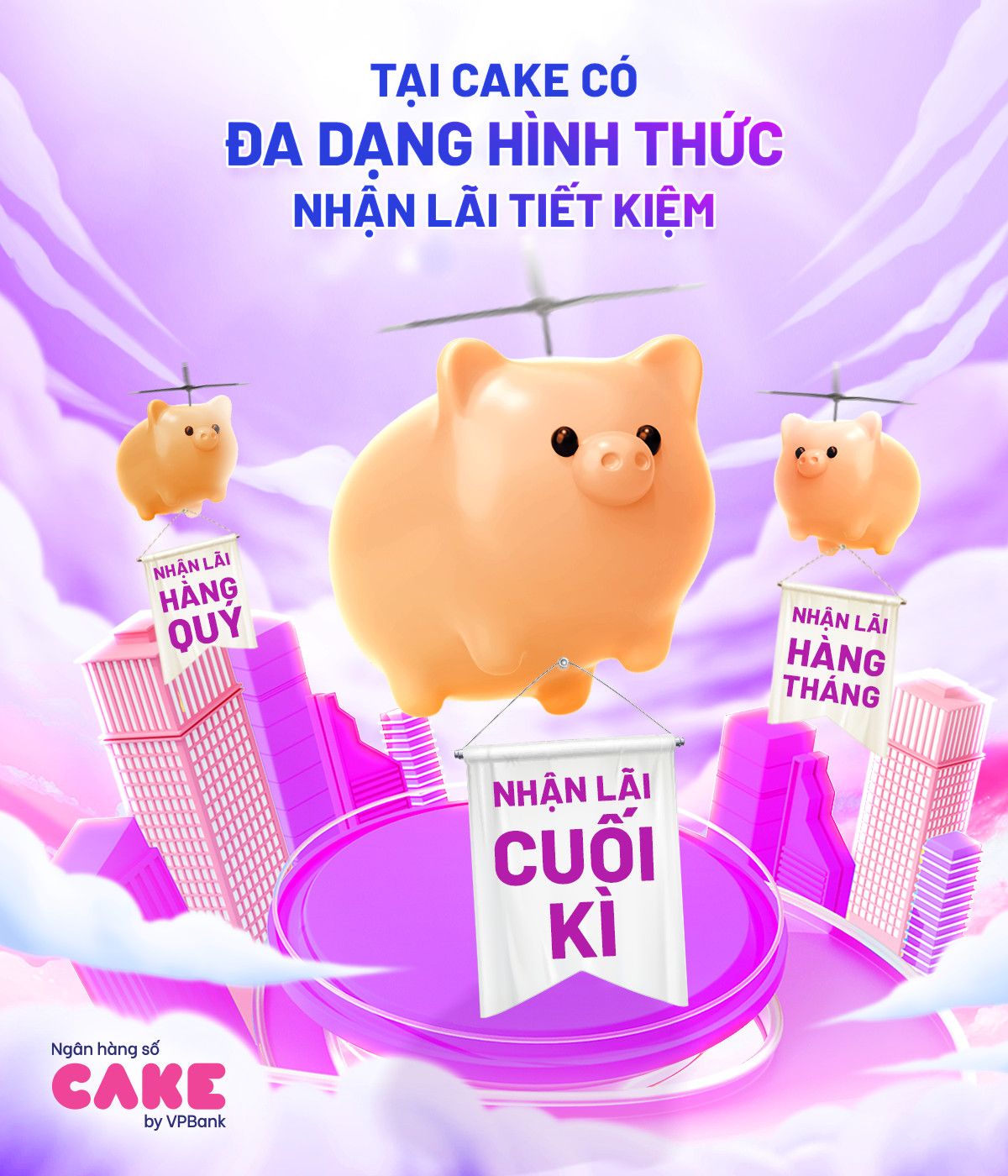 Cake by VPBank còn mang đến các giải pháp tài khoản tiền gửi linh hoạt và an toàn, giúp bạn tối ưu hóa khoản tiền nhàn rỗi một cách hiệu quả