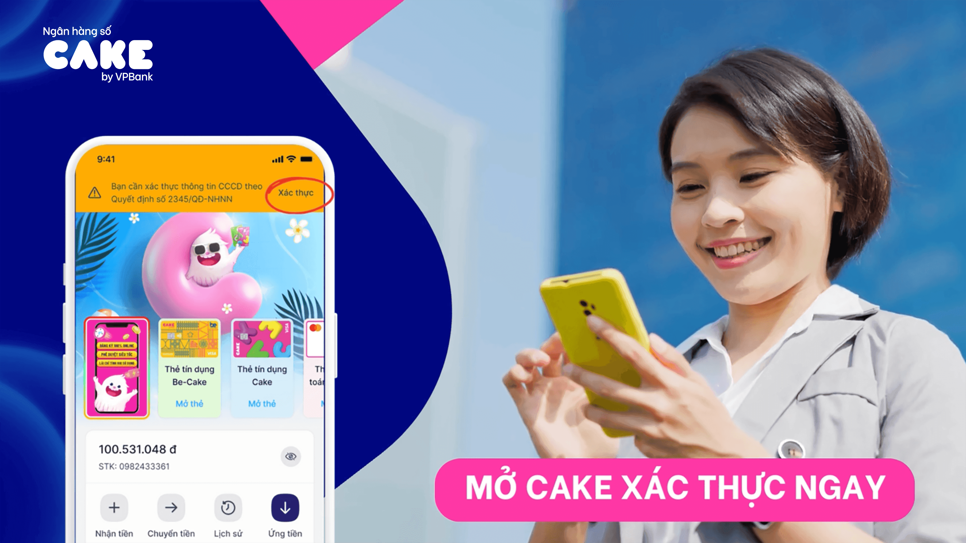 Khách hàng sử dụng thẻ ATM cần thực hiện xác minh sinh trắc học để xác thực các thông tin 